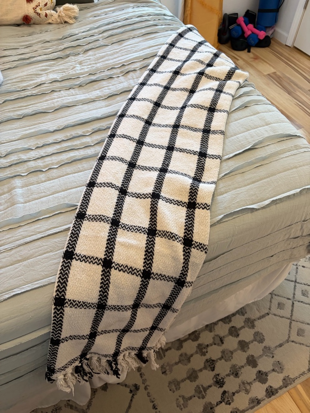 Black & White Check Throw Blanket